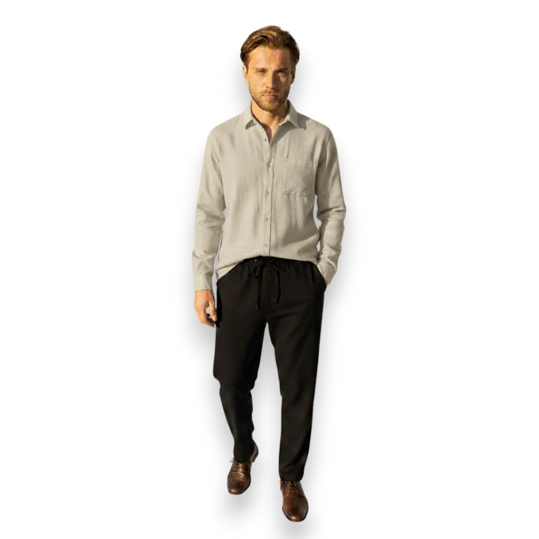 SaintGarnier™ | Executive Linen Set – Long-Sleeve Shirt & Pants