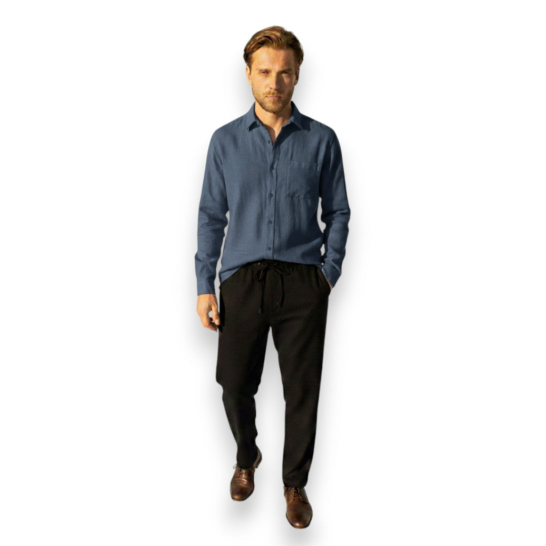 SaintGarnier™ | Executive Linen Set – Long-Sleeve Shirt & Pants