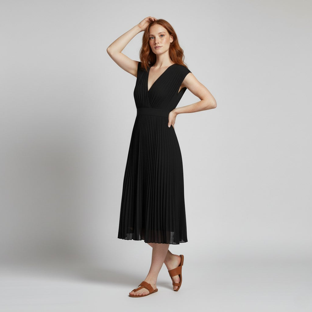 SaintGarnier™ | Fiona Pleated Midi Dress