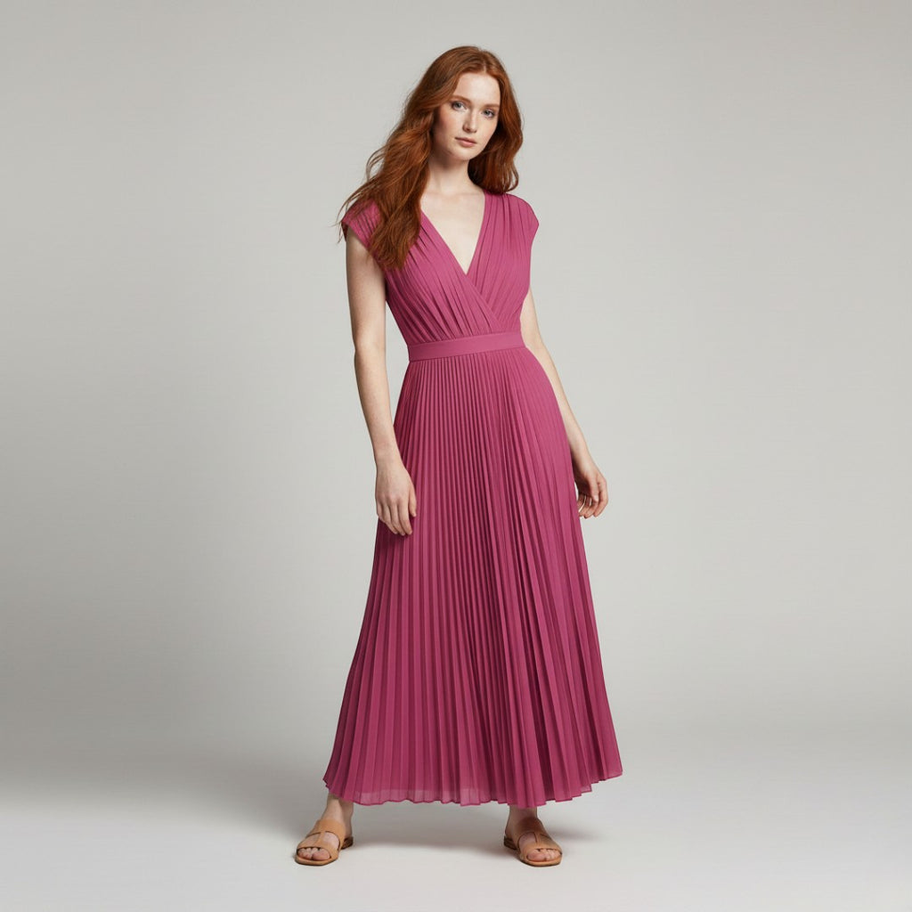 SaintGarnier™ | Fiona Pleated Midi Dress