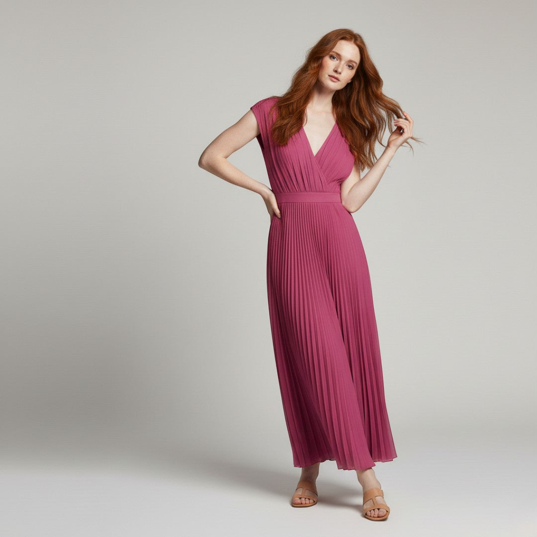 SaintGarnier™ | Fiona Pleated Midi Dress