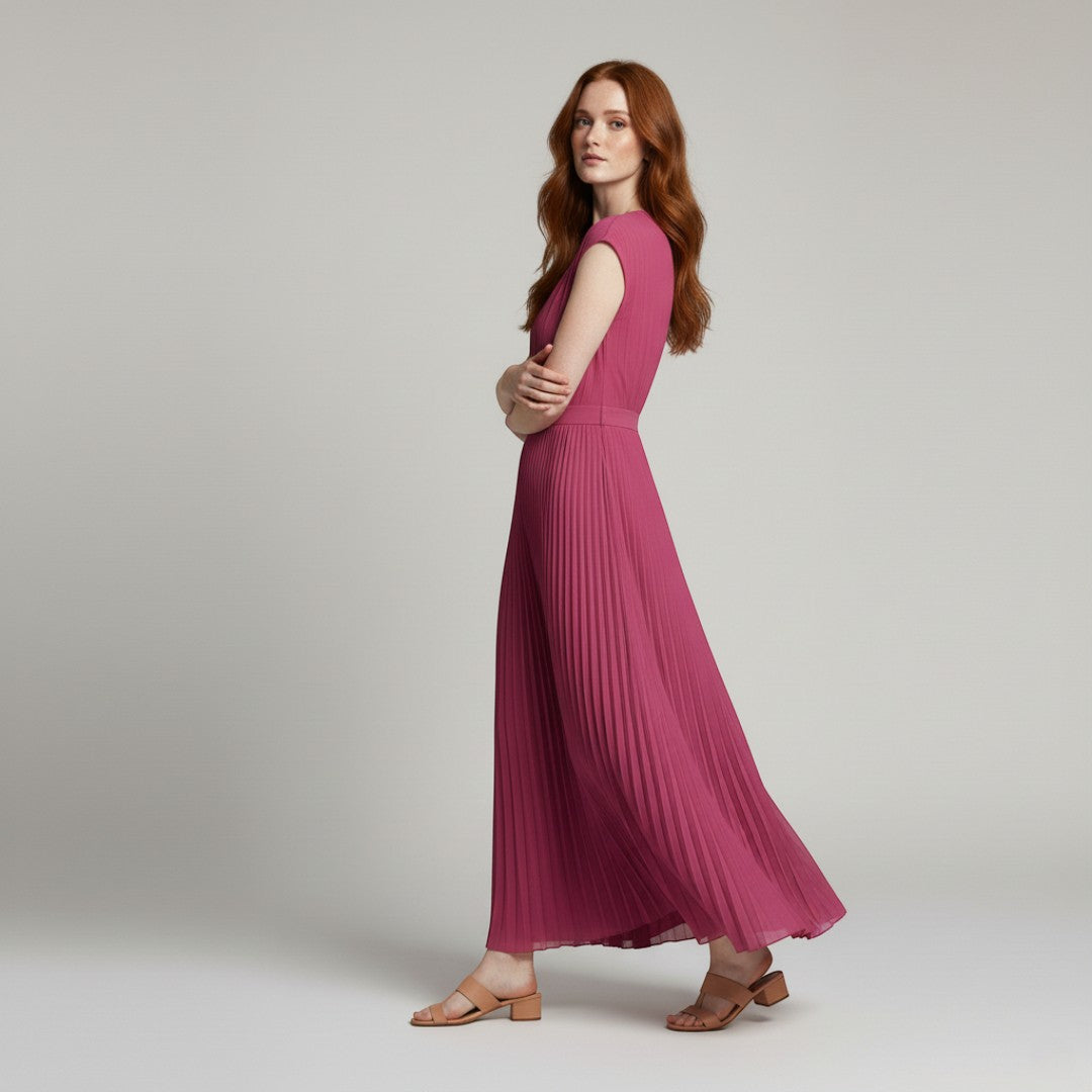 SaintGarnier™ | Fiona Pleated Midi Dress