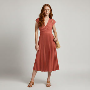 SaintGarnier™ | Fiona Pleated Midi Dress
