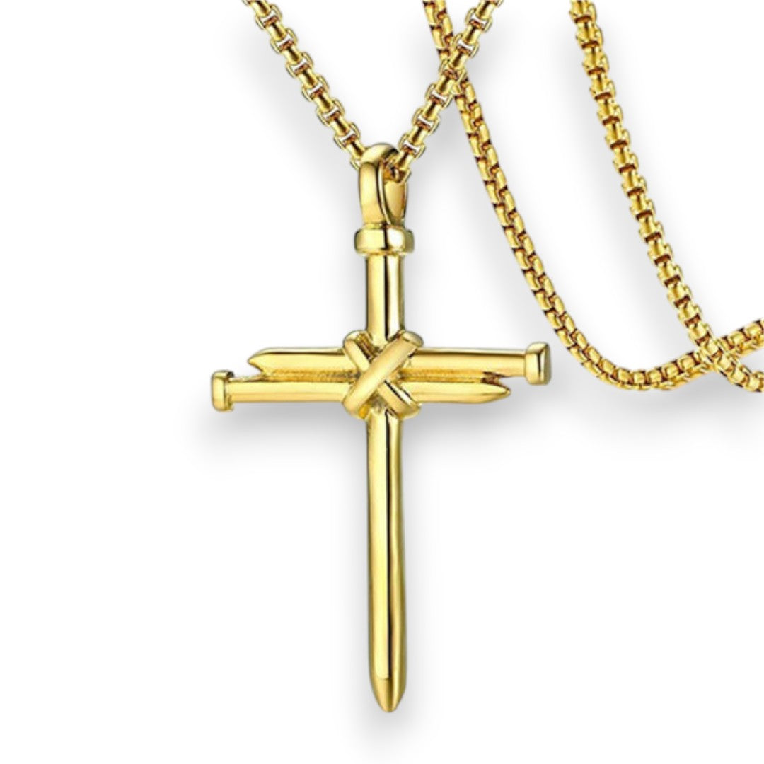 SaintGarnier™ | Forged Nail Cross Necklace – Faith & Strength