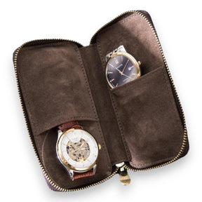 SaintGarnier™ | Handmade Vintage Leather Watch Storage Bag – Secure Elegance