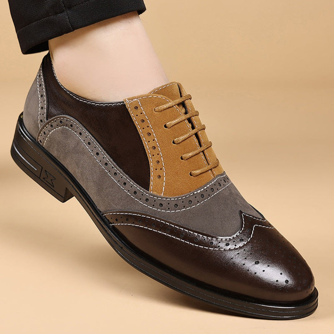 SaintGarnier™ | Heritage Brogue Shoes – Classic Suede Elegance