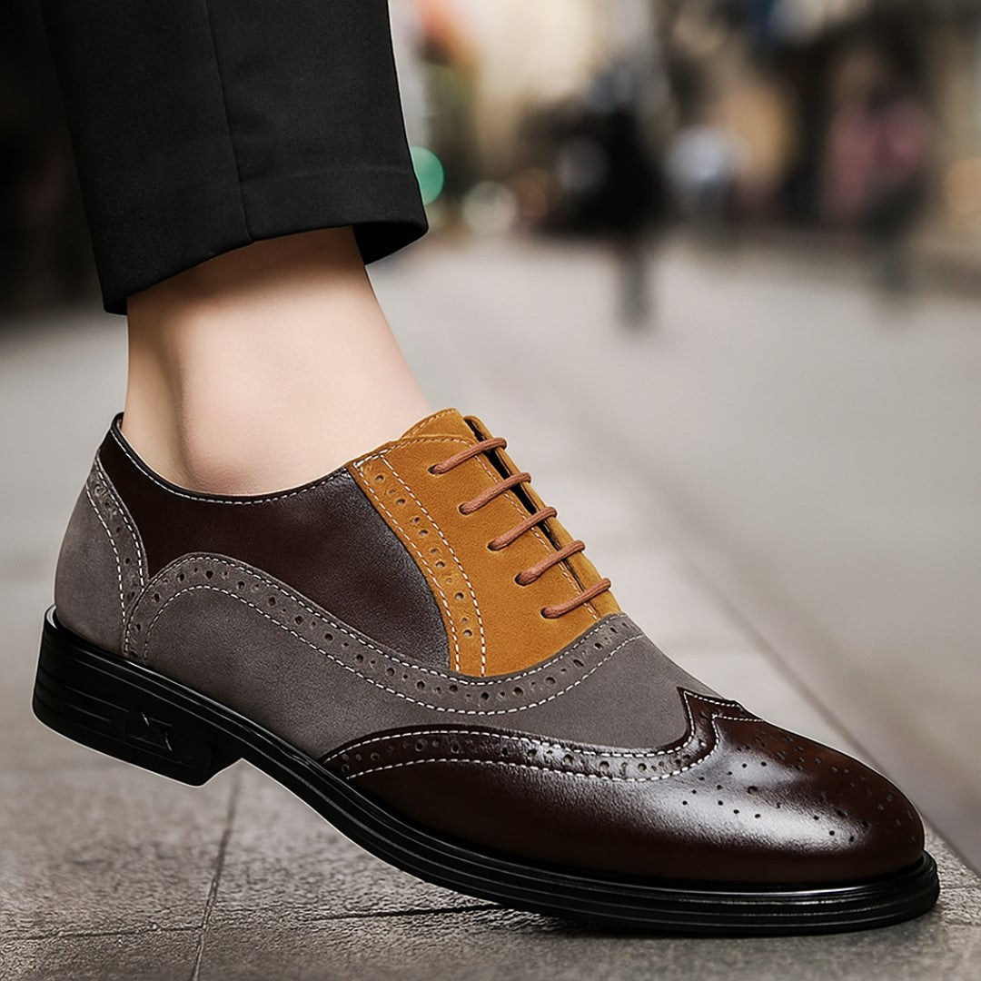 SaintGarnier™ | Heritage Brogue Shoes – Classic Suede Elegance
