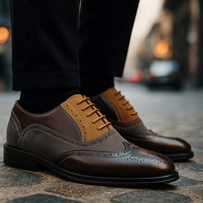 SaintGarnier™ | Heritage Brogue Shoes – Classic Suede Elegance