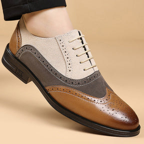SaintGarnier™ | Heritage Brogue Shoes – Classic Suede Elegance