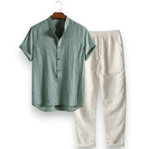 SaintGarnier™ | Linen Breeze Summer Set – Relaxed Shirt & Pants