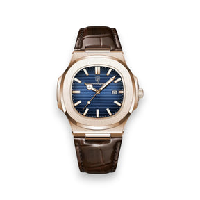 SaintGarnier™ | Lisbon Leather Quartz – Stainless Steel & Genuine Leather, 41mm
