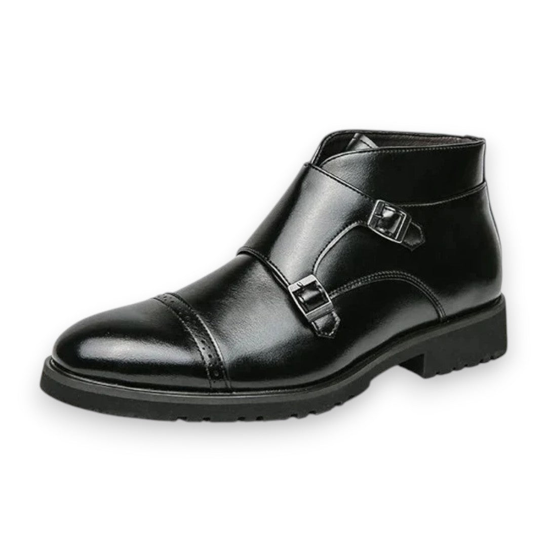SaintGarnier™ | Men’s Double Buckle Leather Boots