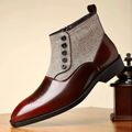 SaintGarnier™ | Men’s Tweed Leather Dress Boots