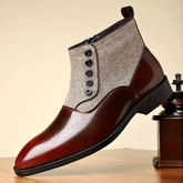 SaintGarnier™ | Men’s Tweed Leather Dress Boots