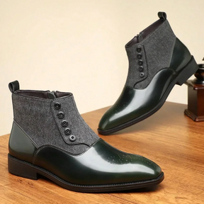 SaintGarnier™ | Men’s Tweed Leather Dress Boots