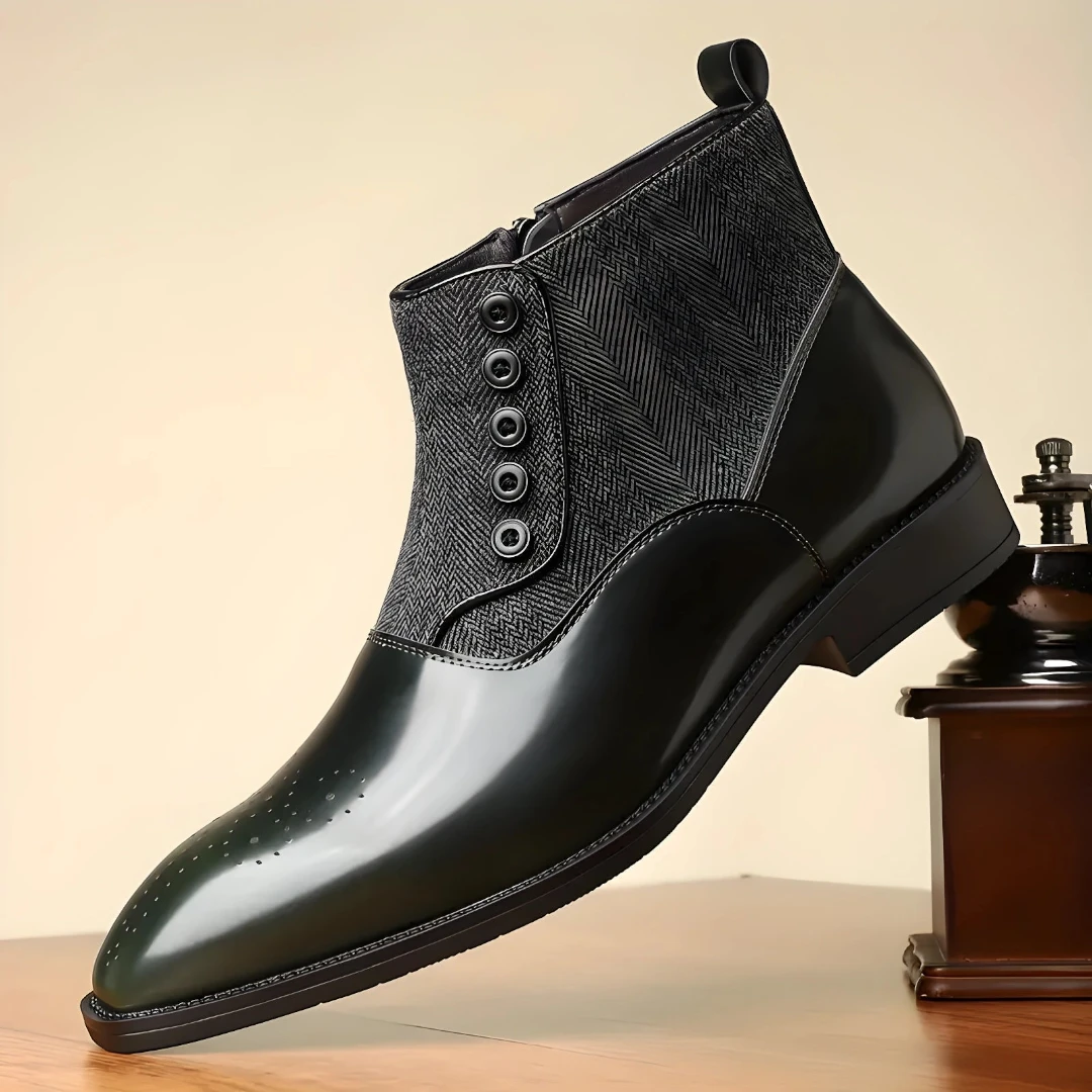SaintGarnier™ | Men’s Tweed Leather Dress Boots
