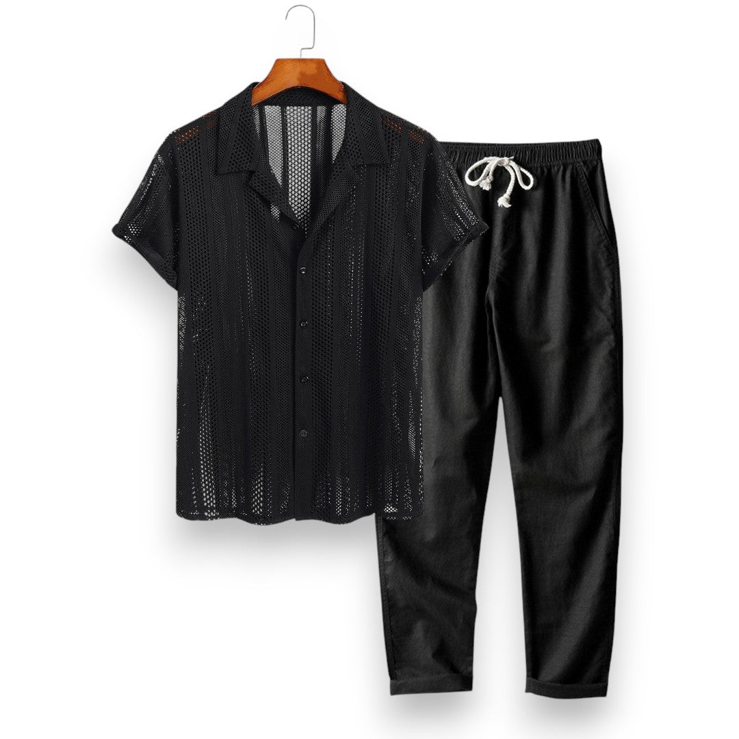 SaintGarnier™ | Monochrome Summer Set – Black & White Casual Elegance