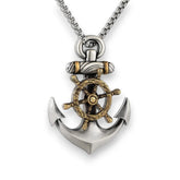 SaintGarnier™ | Nautical Anchor Wheel Necklace – Strength & Direction