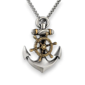SaintGarnier™ | Nautical Anchor Wheel Necklace – Strength & Direction