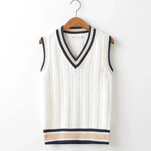 SaintGarnier™ | Oxford V-Neck Knit Vest