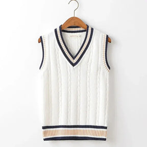 SaintGarnier™ | Oxford V-Neck Knit Vest