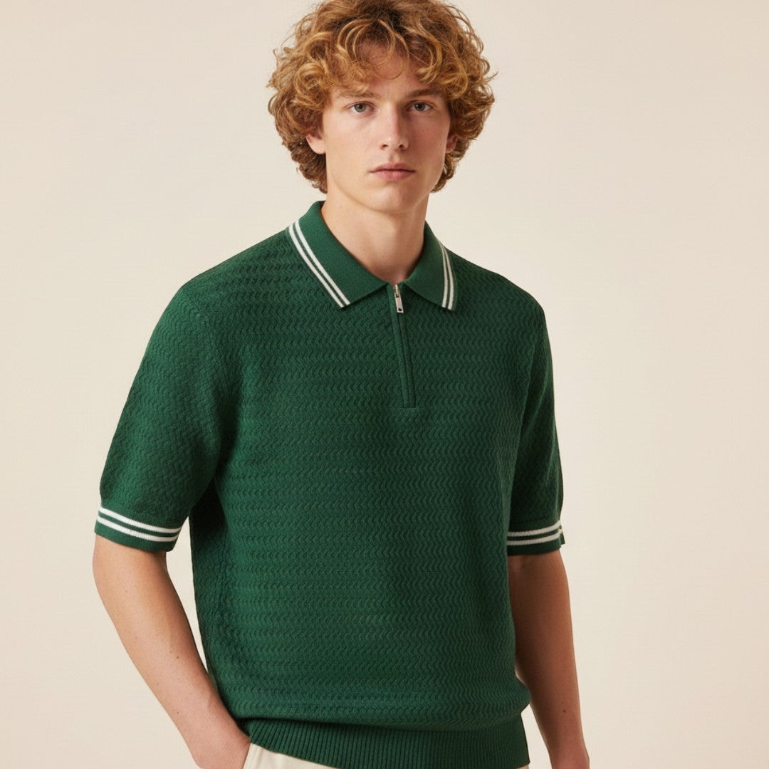 SaintGarnier™ | Porto Classic Zip Polo – Modern Heritage