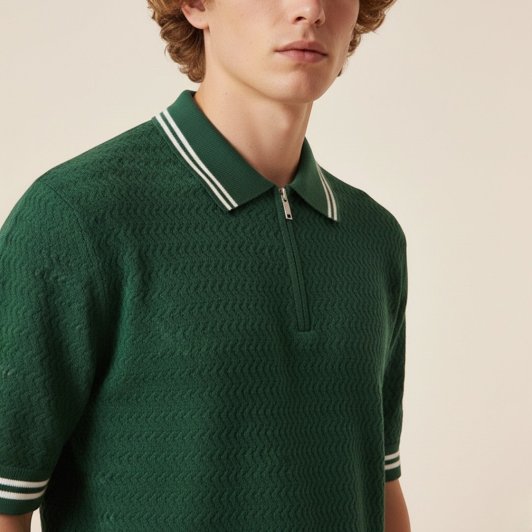 SaintGarnier™ | Porto Classic Zip Polo – Modern Heritage