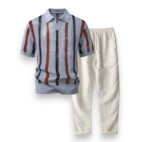 SaintGarnier™ | Portofino Crochet Set – Polo & Linen Pants