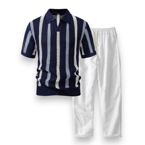 SaintGarnier™ | Portofino Crochet Set – Polo & Linen Pants