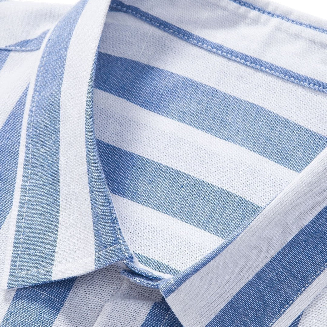 SaintGarnier™ | Riviera Striped Summer Set – Casual Shirt & Trousers