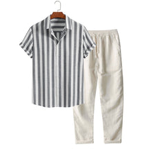 SaintGarnier™ | Riviera Striped Summer Set – Casual Shirt & Trousers