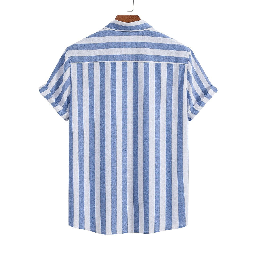 SaintGarnier™ | Riviera Striped Summer Set – Casual Shirt & Trousers