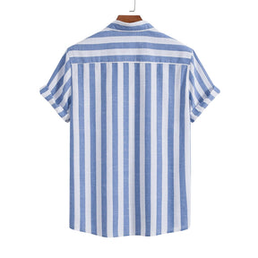 SaintGarnier™ | Riviera Striped Summer Set – Casual Shirt & Trousers