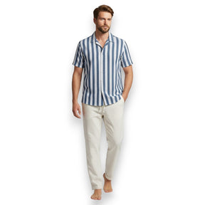 SaintGarnier™ | Riviera Striped Summer Set – Casual Shirt & Trousers