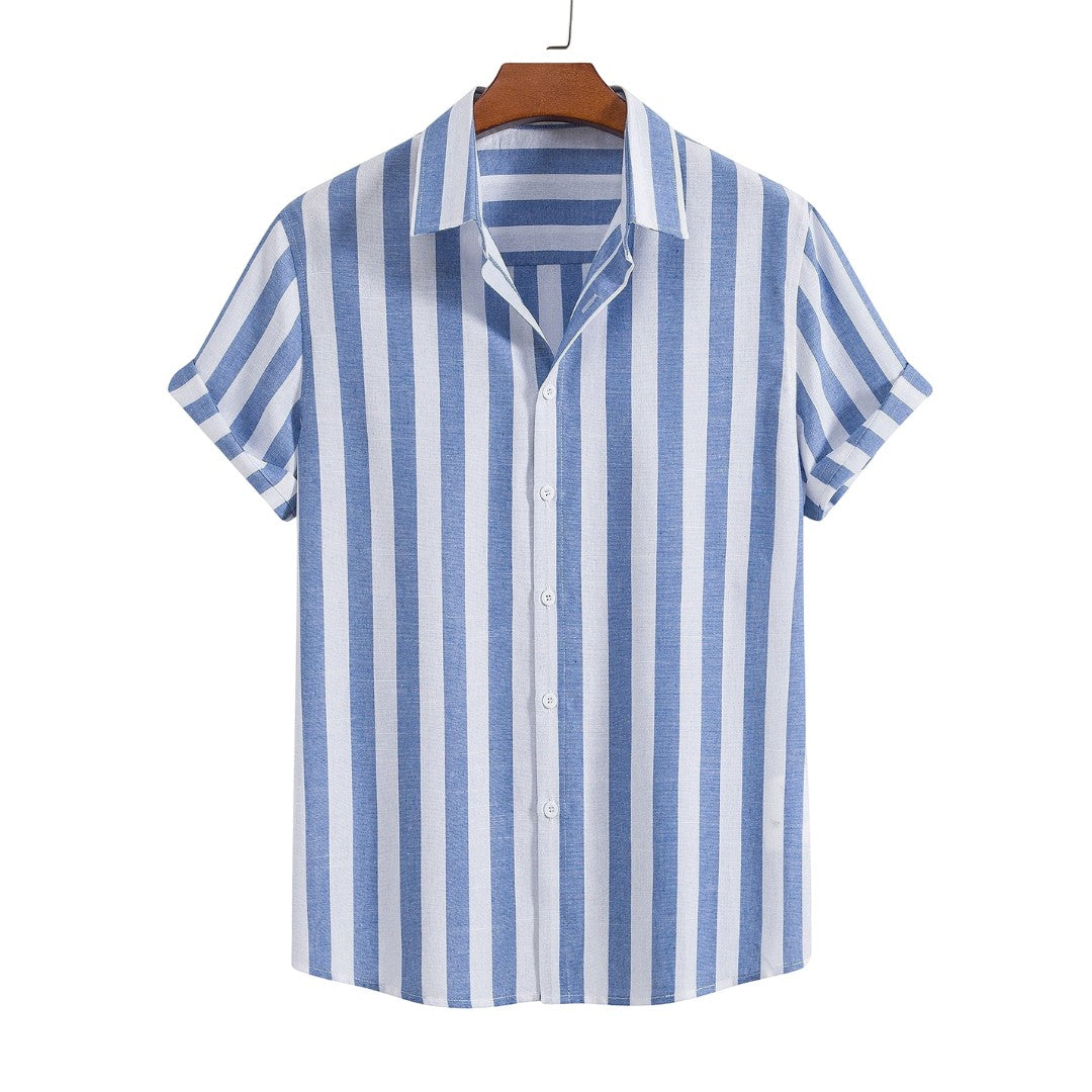 SaintGarnier™ | Riviera Striped Summer Set – Casual Shirt & Trousers
