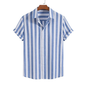 SaintGarnier™ | Riviera Striped Summer Set – Casual Shirt & Trousers