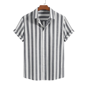 SaintGarnier™ | Riviera Striped Summer Set – Casual Shirt & Trousers