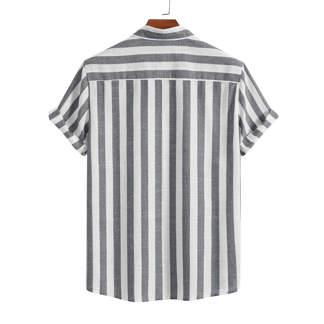 SaintGarnier™ | Riviera Striped Summer Set – Casual Shirt & Trousers