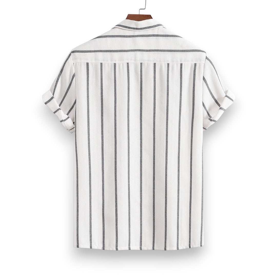 SaintGarnier™ | Sand Stripes Summer Set – Relaxed Shirt & Trousers