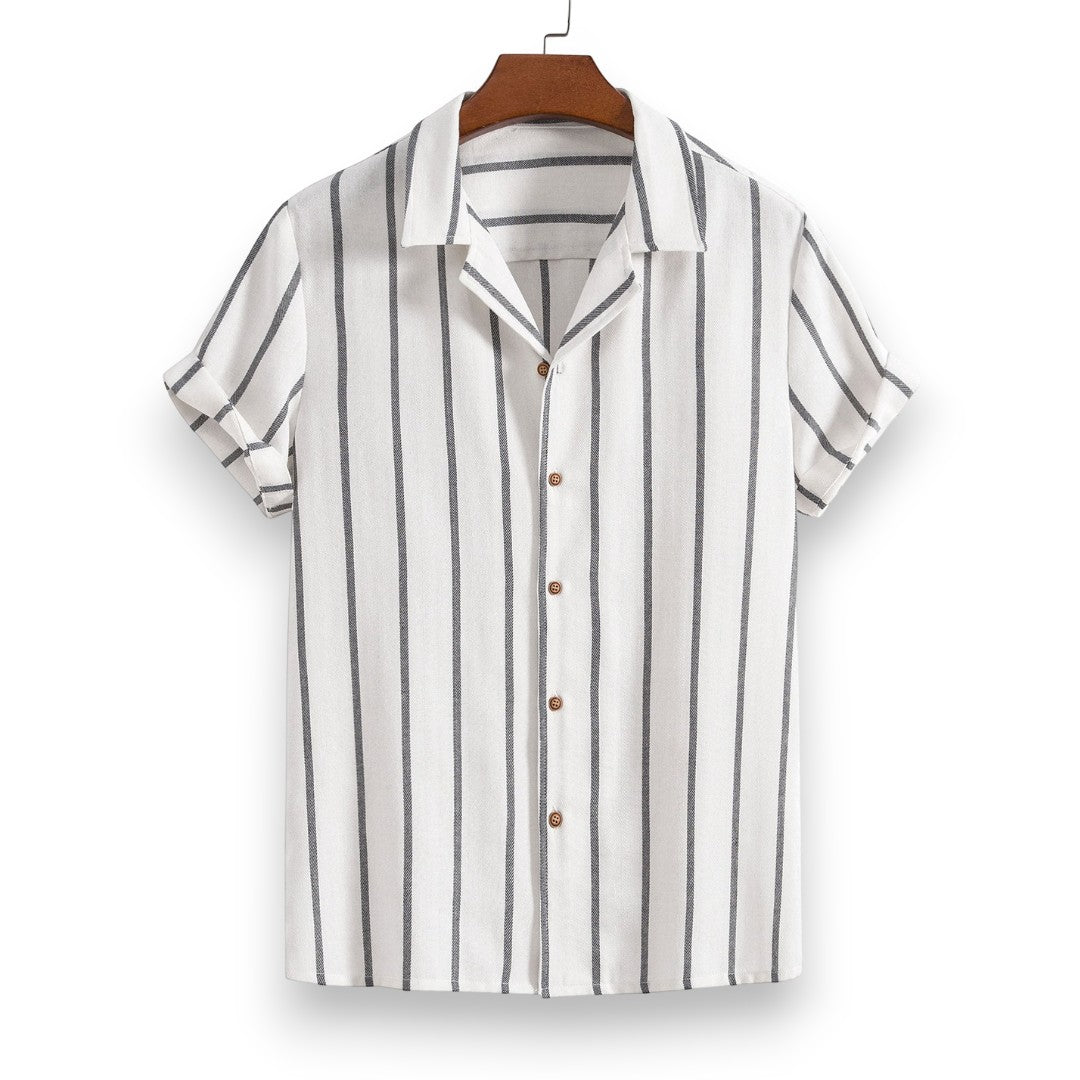 SaintGarnier™ | Sand Stripes Summer Set – Relaxed Shirt & Trousers