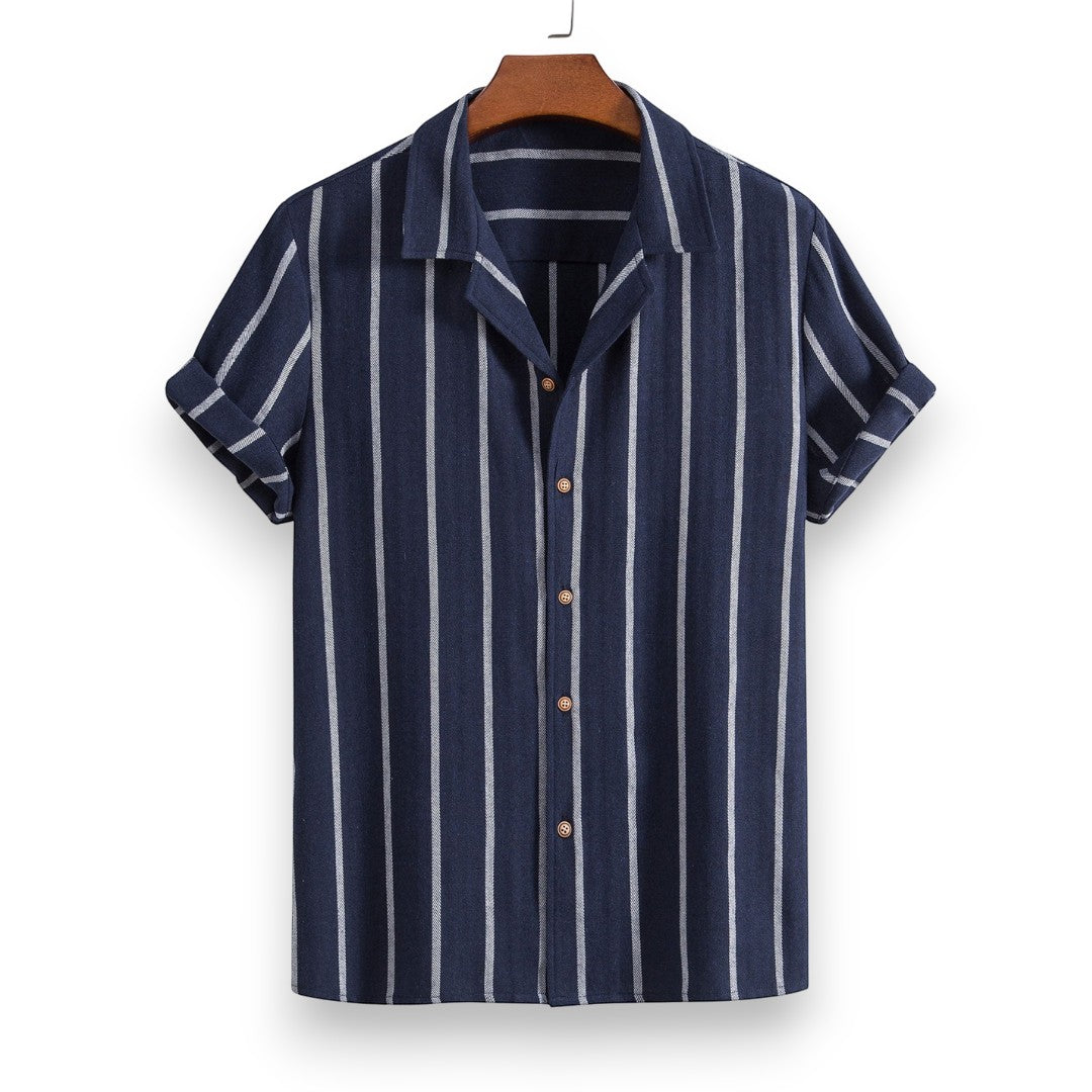 SaintGarnier™ | Sand Stripes Summer Set – Relaxed Shirt & Trousers