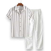SaintGarnier™ | Sand Stripes Summer Set – Relaxed Shirt & Trousers