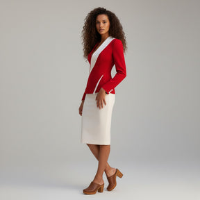 SaintGarnier™ | Scarlet Contrast Suit Set