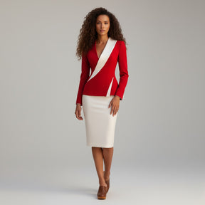 SaintGarnier™ | Scarlet Contrast Suit Set