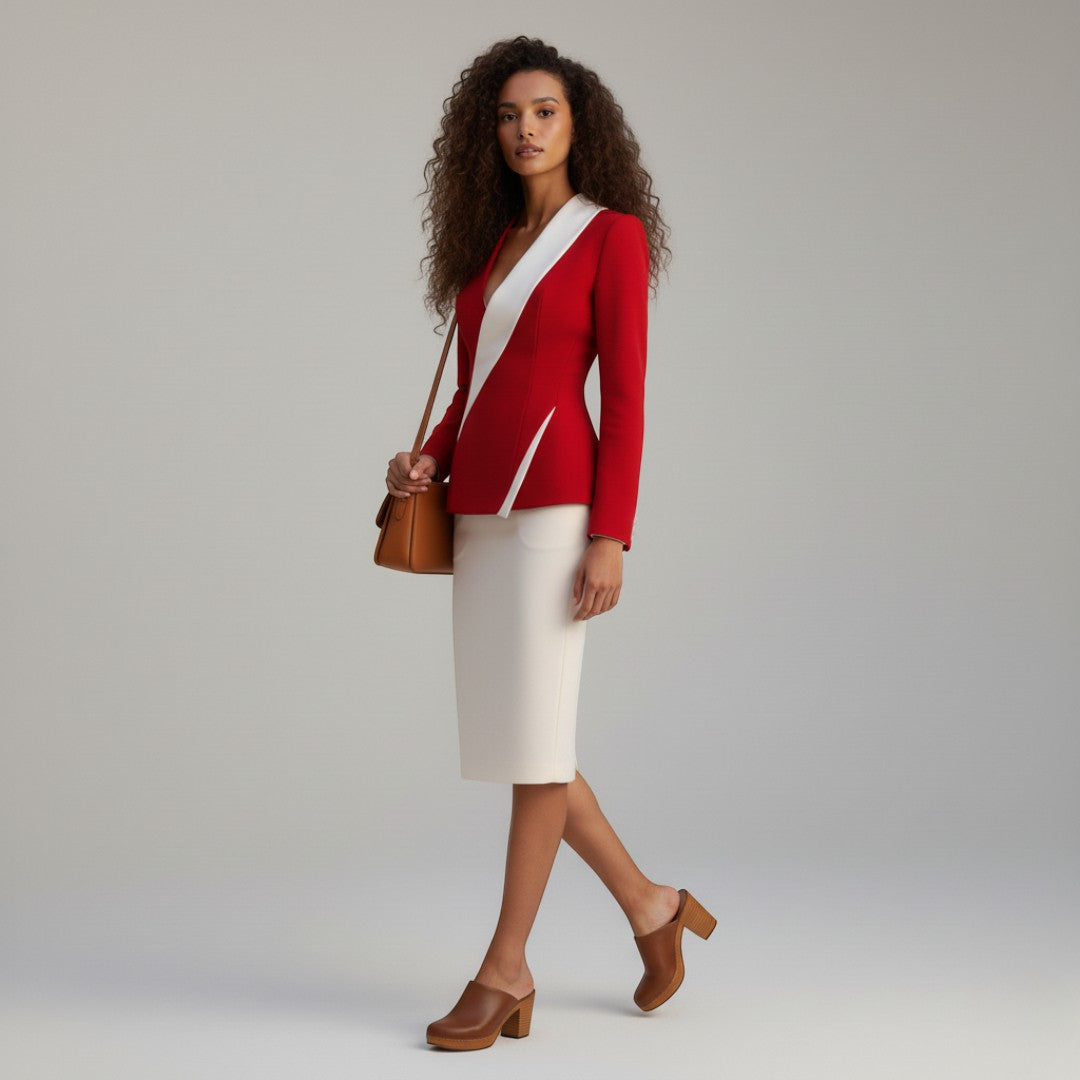 SaintGarnier™ | Scarlet Contrast Suit Set
