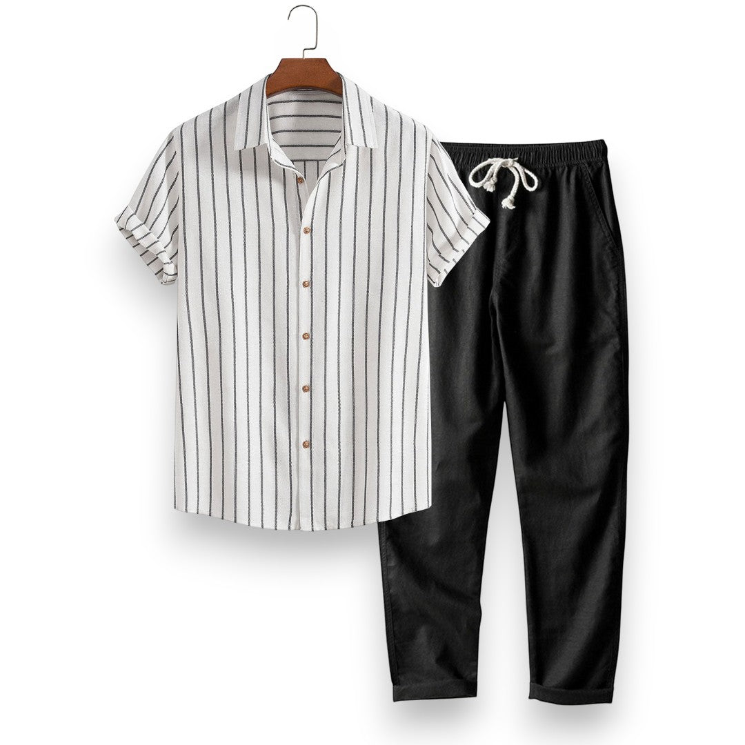 SaintGarnier™ | Striped Summer Set – Shirt & Pants for Effortless Style