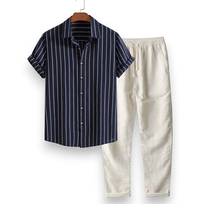 SaintGarnier™ | Striped Summer Set – Shirt & Pants for Effortless Style