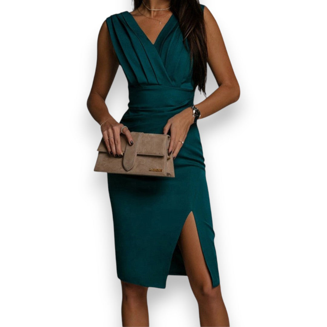 SaintGarnier™ | Valentina V-Neck Dress