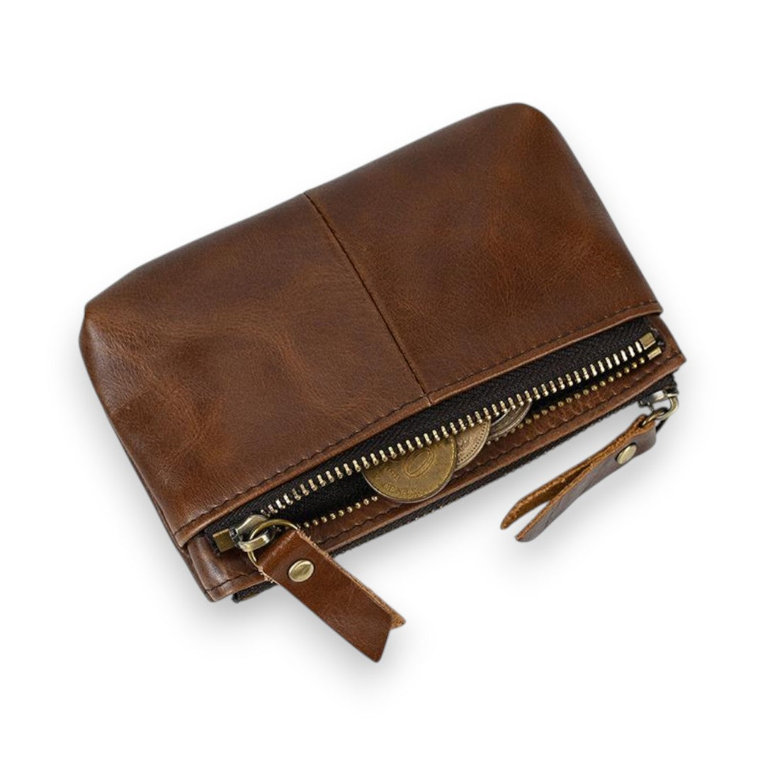SaintGarnier™ | Vintage Cowhide Mini Wallet – Compact Utility