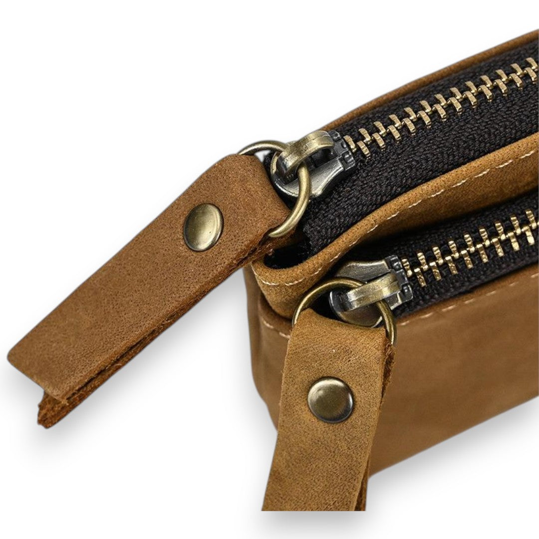 SaintGarnier™ | Vintage Cowhide Mini Wallet – Compact Utility